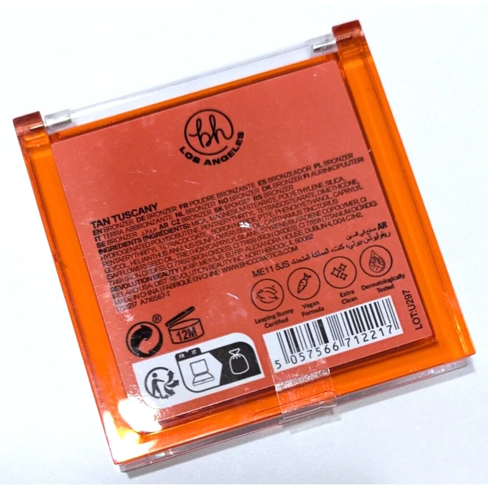 bh Matte Bronzer Full Heat Pressed Powder Compact in Tan Tuscany, 0.22 Oz